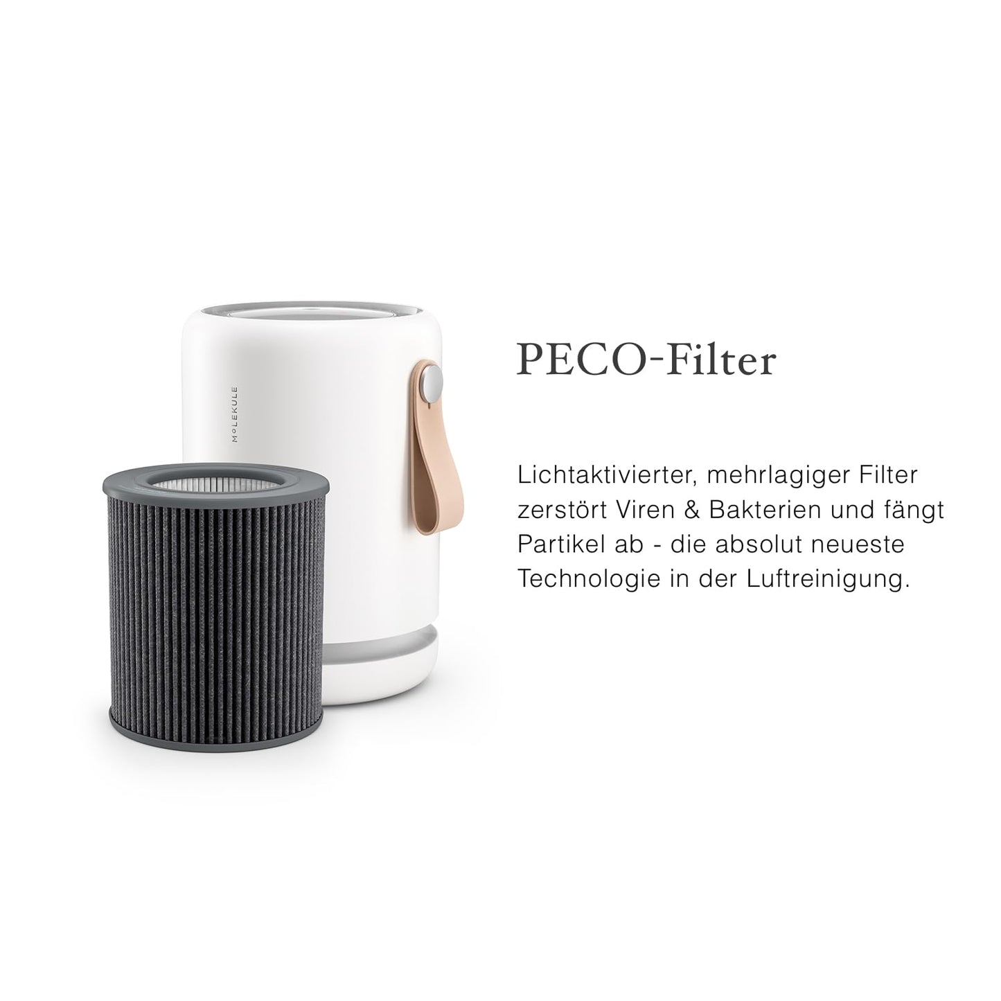 Molekule Air Mini+ Luftreiniger mit Partikelsensor & PECO-Technologie, gegen Rauch, Allergene, Viren, Bakterien & Schimmel – für 23 m²
