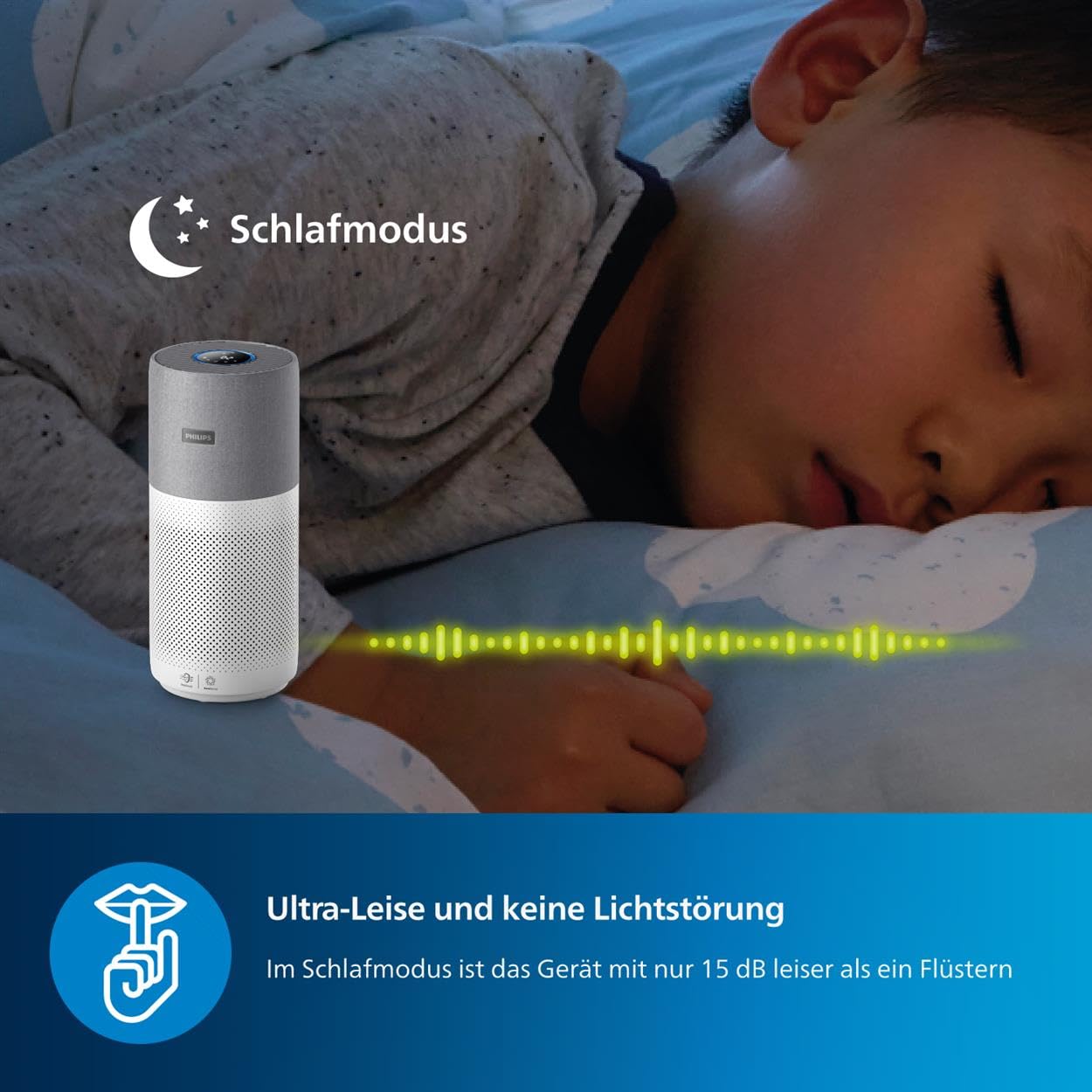 Philips Series 3000i Luftreiniger mit App, entfernt Pollen, Staub, Viren & Aerosole, bis 135 m², 4 Stufen, Sleep-Modus (AC3033/10)