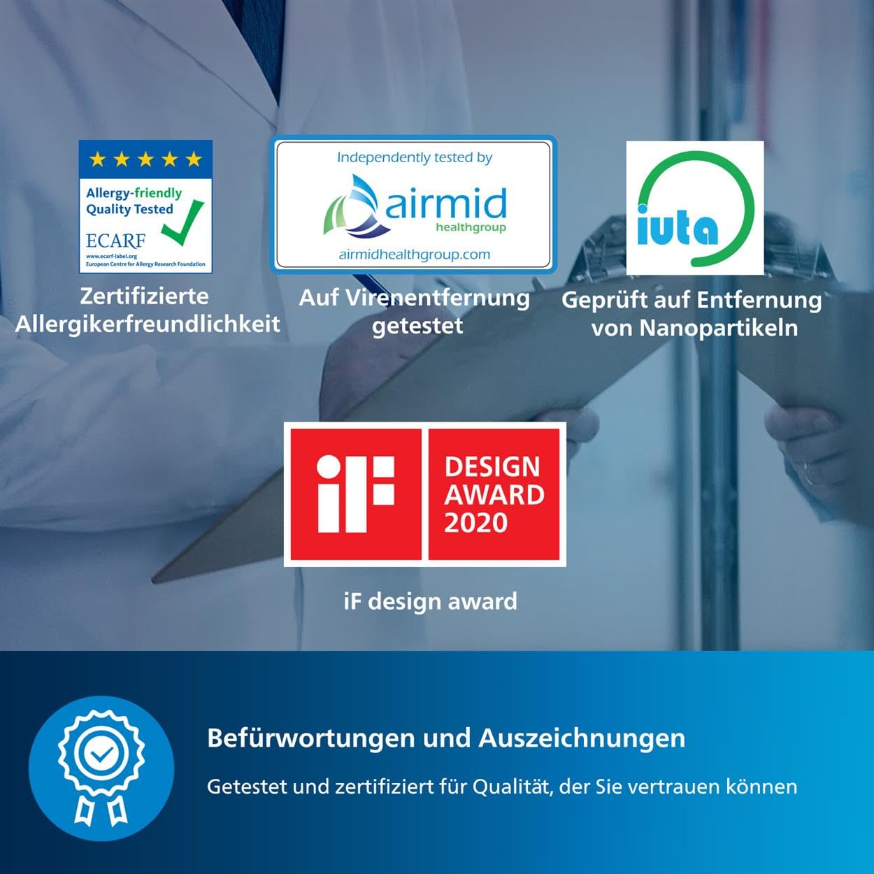 Philips Series 3000i Luftreiniger mit App, entfernt Pollen, Staub, Viren & Aerosole, bis 135 m², 4 Stufen, Sleep-Modus (AC3033/10)