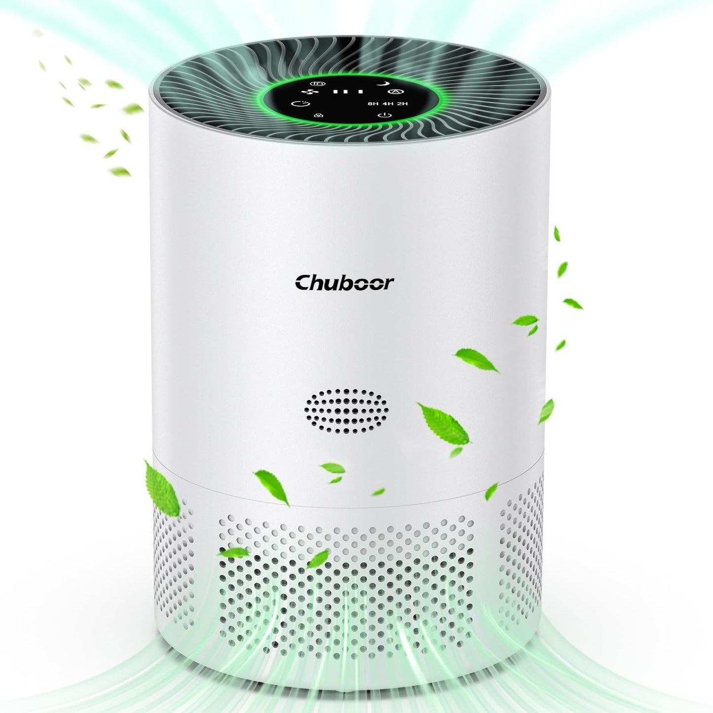 Chuboor Luftreiniger mit HEPA Filter, gegen Schimmel, Staub & Tierhaare, 185m³/h CADR, leise, Auto-Modus, bis 40m²