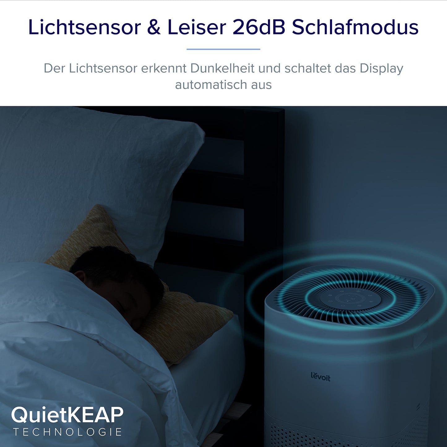 LEVOIT HEPA Luftreiniger für Raucher & Allergiker, 697 m³/h CADR, bis 147 ㎡, Auto-Modus, PM2.5-Sensor, App & Alexa-Steuerung