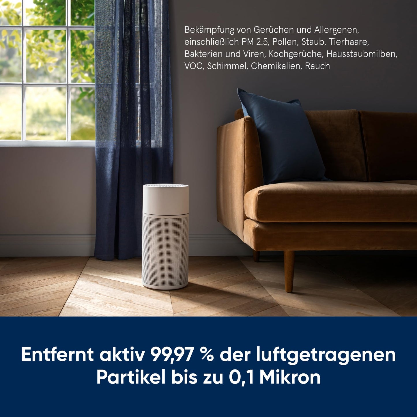 Blueair Luftreiniger Blue Pure Joy S HEPA Silent Air Purifier, Luftwäscher für bis zu 43m², Weiß