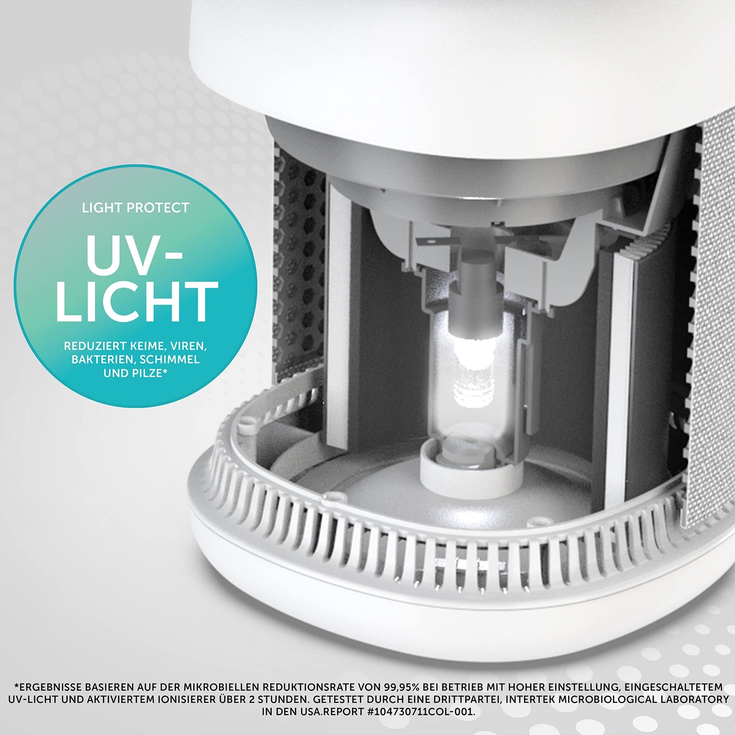 Breville 360° Light Protect Luftreiniger, leise, H13 True HEPA, entfernt 99,97% Staub, Rauch & Pollen, 3 Geschwindigkeiten, Nachtmodus, Touch