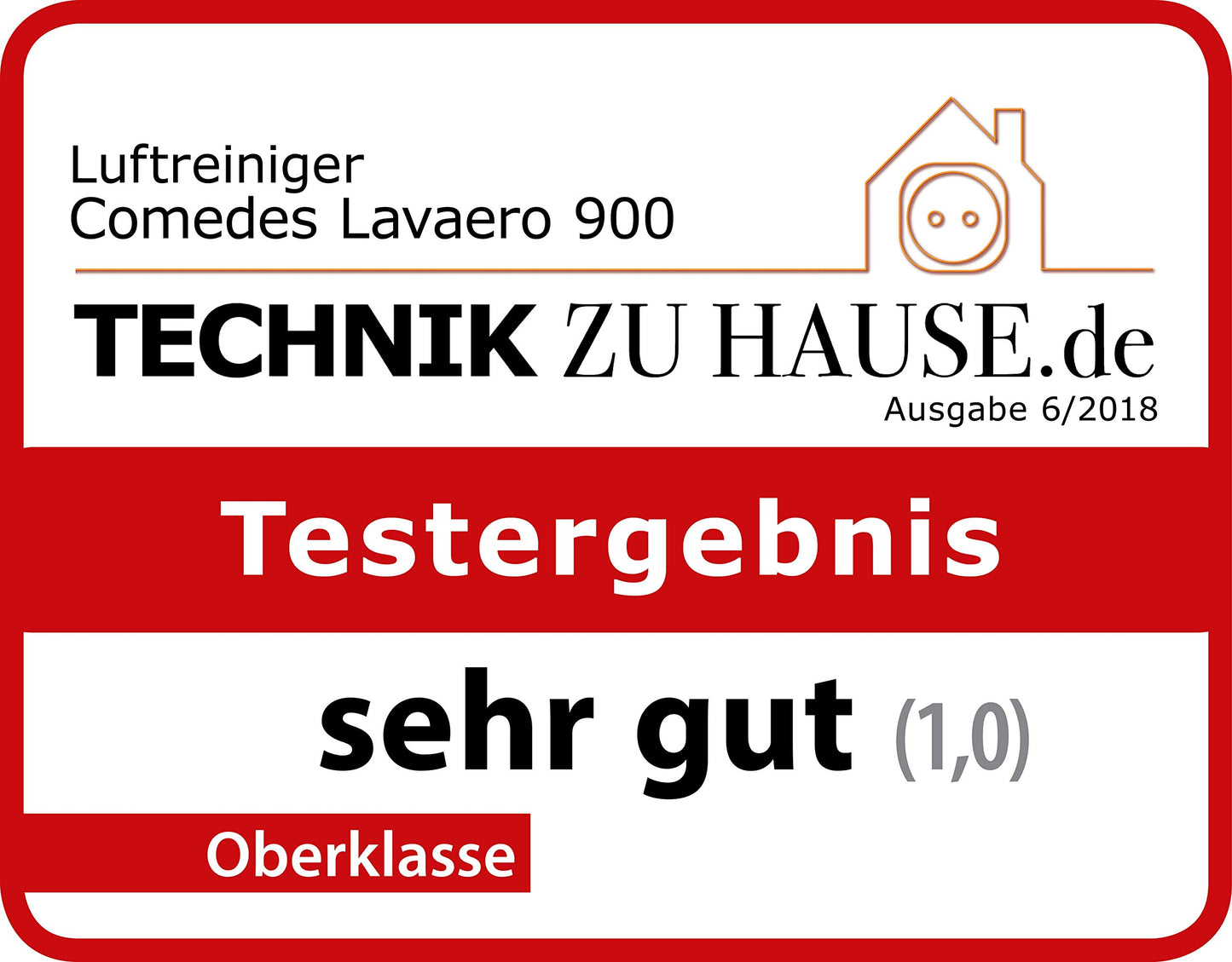 Comedes Lavaero 900 Luftreiniger 5-Stufen mit Aktivkohle, HEPA & Ionisator, CADR 380 m³/h, PM2.5 Sensor, für Allergiker & Raucher bis 60 m²