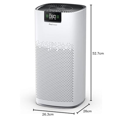 Pro Breeze Luftreiniger HEPA 13 mit UV-C, Ionisierer & Aktivkohlefilter, CADR 460 m³/h, Luftqualitätsmesser, bis 140 m², 99,95% Filterleistung