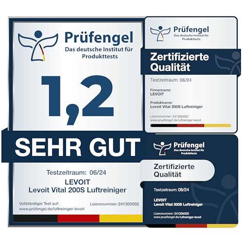 LEVOIT Luftreiniger für Allergiker mit Tiermodus, 416 m³/h CADR, bis 87 ㎡, HEPA-Filter & Dualsensor – gegen Tierhaare, Gerüche & Pollen