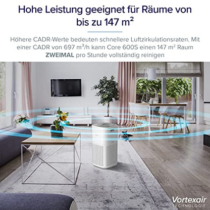 LEVOIT HEPA Luftreiniger für Raucher & Allergiker, 697 m³/h CADR, bis 147 ㎡, Auto-Modus, PM2.5-Sensor, App & Alexa-Steuerung