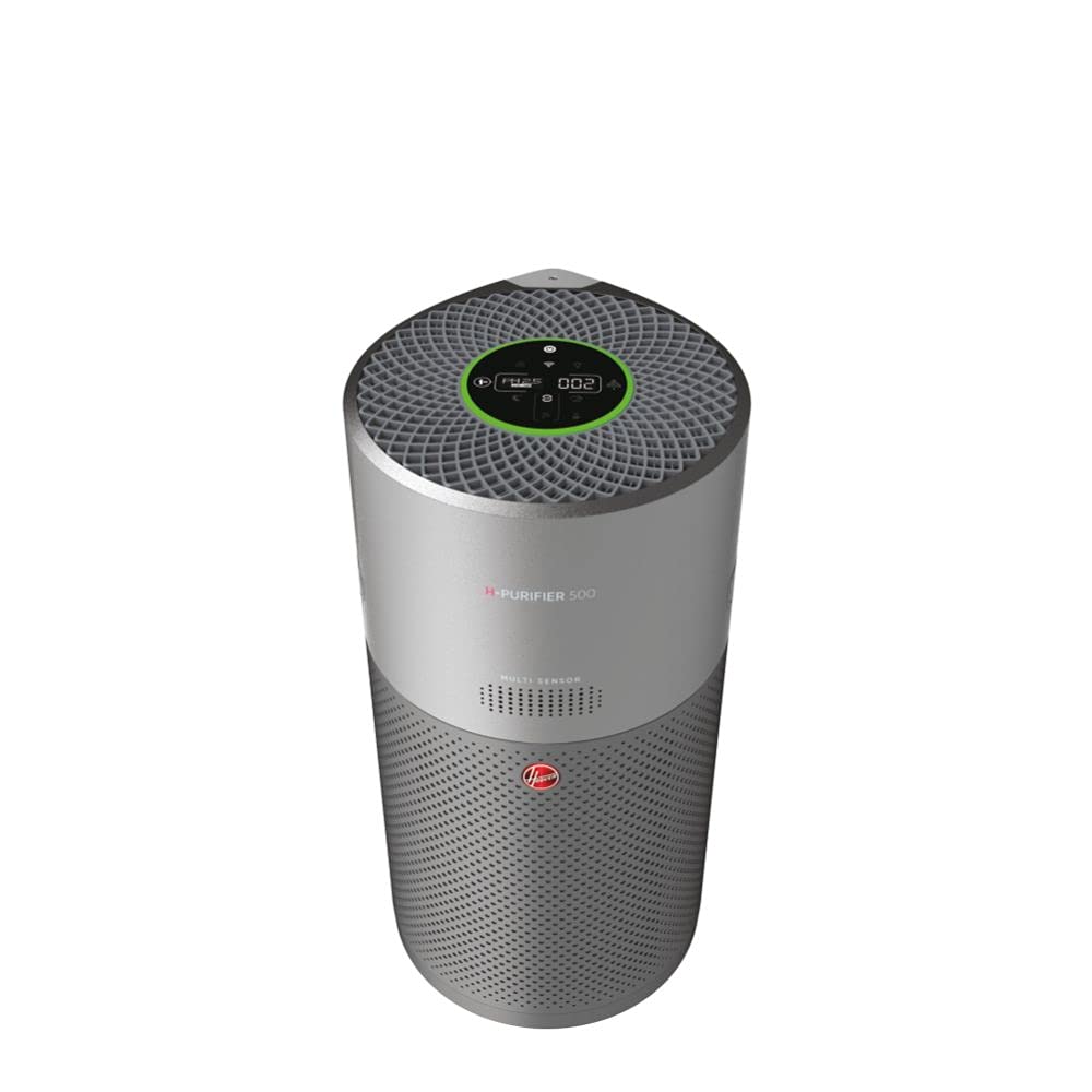 Hoover H-PURIFIER 500 Luftreiniger mit HEPA-13, CO-Warnsystem, Diffusor, App & LED-Display, für Räume bis 110 m² [HHP55CA]