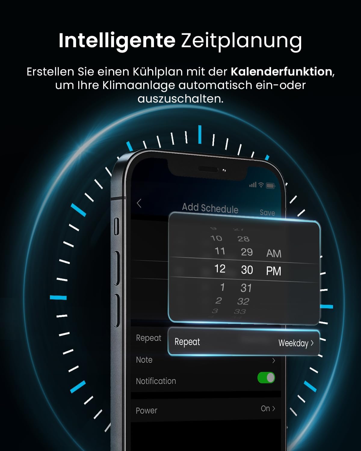 Pro Breeze™ 4-in-1 Mobile Klimaanlage mit 9000 BTU - Luftkühler, Ventilator, Luftentfeuchter, Nachtmodus - Klimagerät mit Energieklasse A, Fensterabdichtung Set, Fernbedienung und 24h Timer
