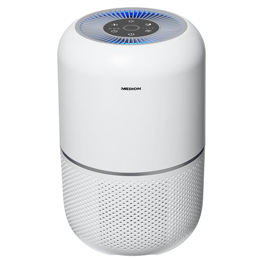 MEDION Luftreiniger mit H13 HEPA-Filter, gegen Pollen, Staub & Tierhaare, bis 34 m², Timer, Schlafmodus, Luftsensor, 35W – MD 19778