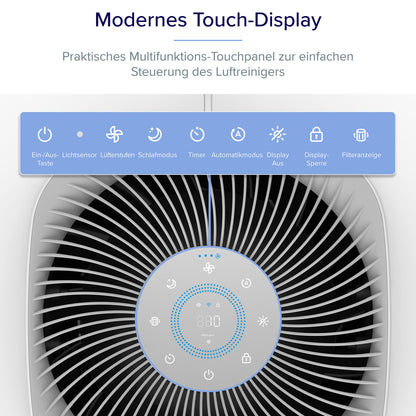 LEVOIT HEPA Luftreiniger für Raucher & Allergiker, 697 m³/h CADR, bis 147 ㎡, Auto-Modus, PM2.5-Sensor, App & Alexa-Steuerung