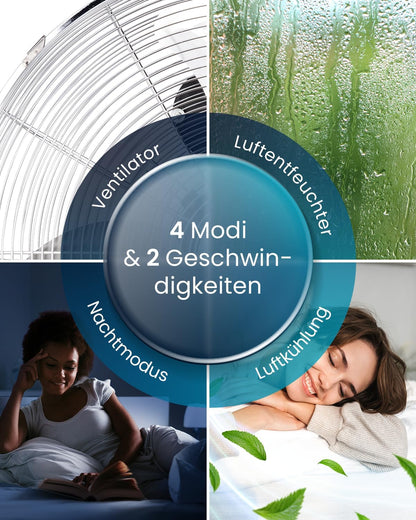 Pro Breeze™ 4-in-1 Mobile Klimaanlage mit 9000 BTU - Luftkühler, Ventilator, Luftentfeuchter, Nachtmodus - Klimagerät mit Energieklasse A, Fensterabdichtung Set, Fernbedienung und 24h Timer