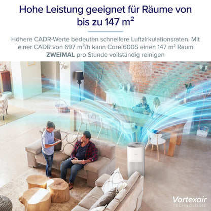 LEVOIT HEPA Luftreiniger für Raucher & Allergiker, 697 m³/h CADR, bis 147 ㎡, Auto-Modus, PM2.5-Sensor, App & Alexa-Steuerung
